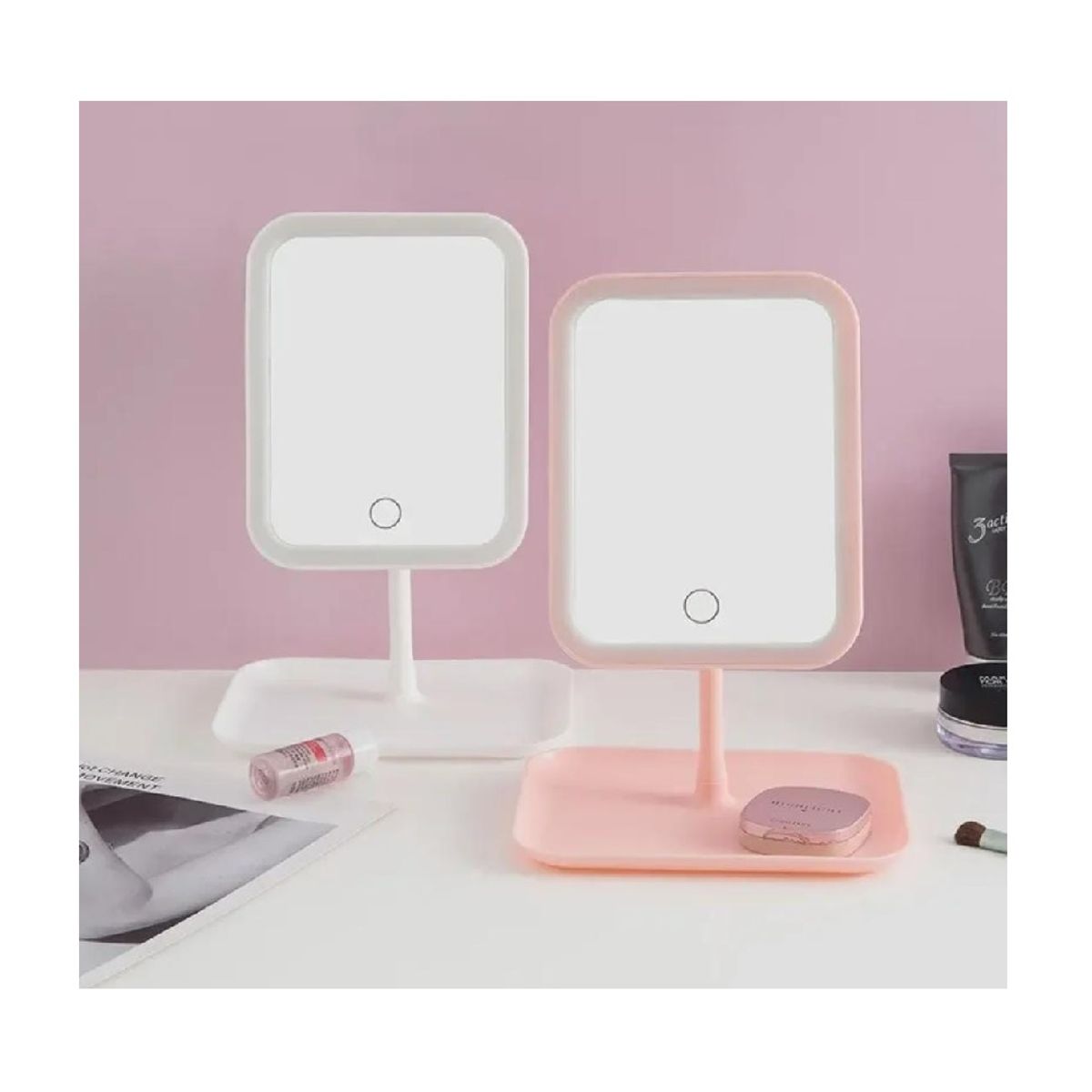 GENERICO - Espejo Led de Maquillaje Pantalla Táctil - Multicolor