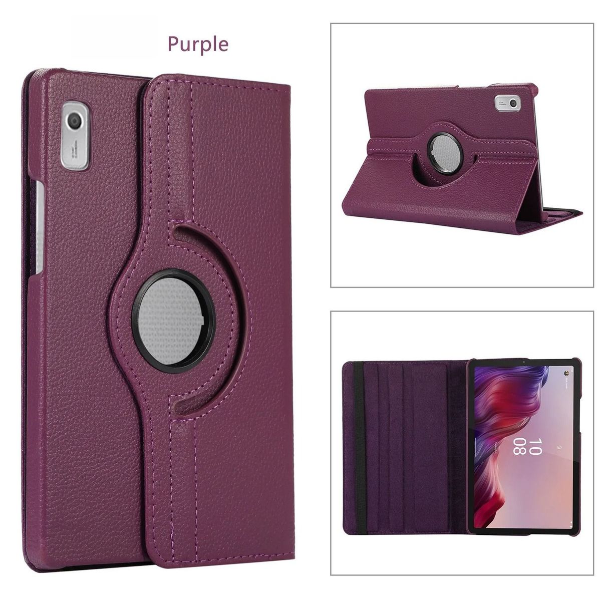 GENERICO - Funda Giratoria para Tablet Lenovo M9 9" 2023 TB-310FU-XU Morado