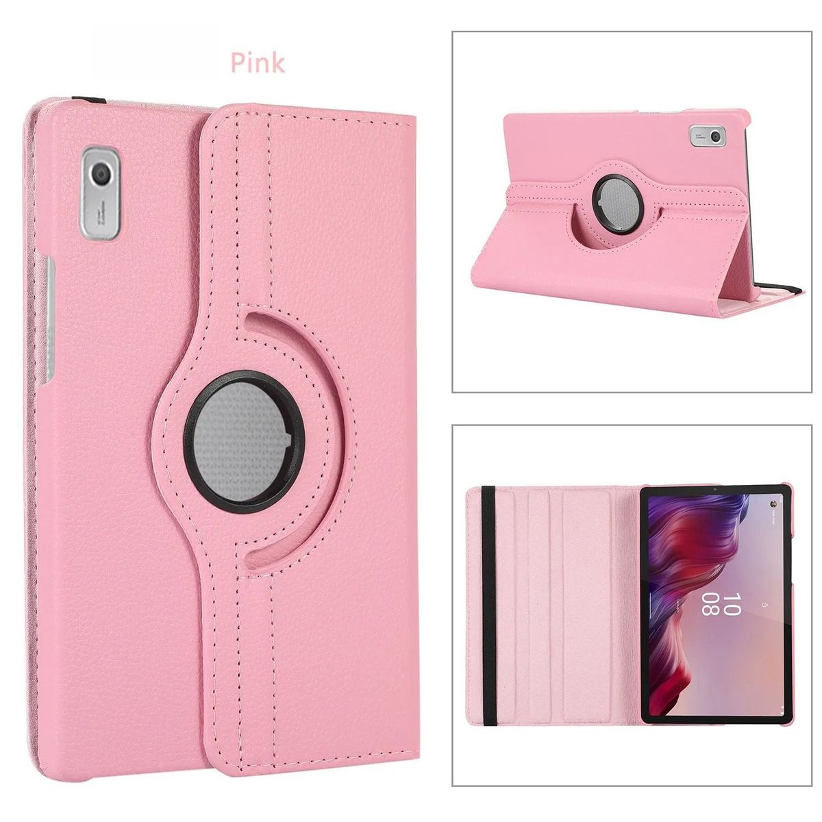 GENERICO - Funda Giratoria para Tablet Lenovo M9 9" 2023 TB-310FU-XU Rosado
