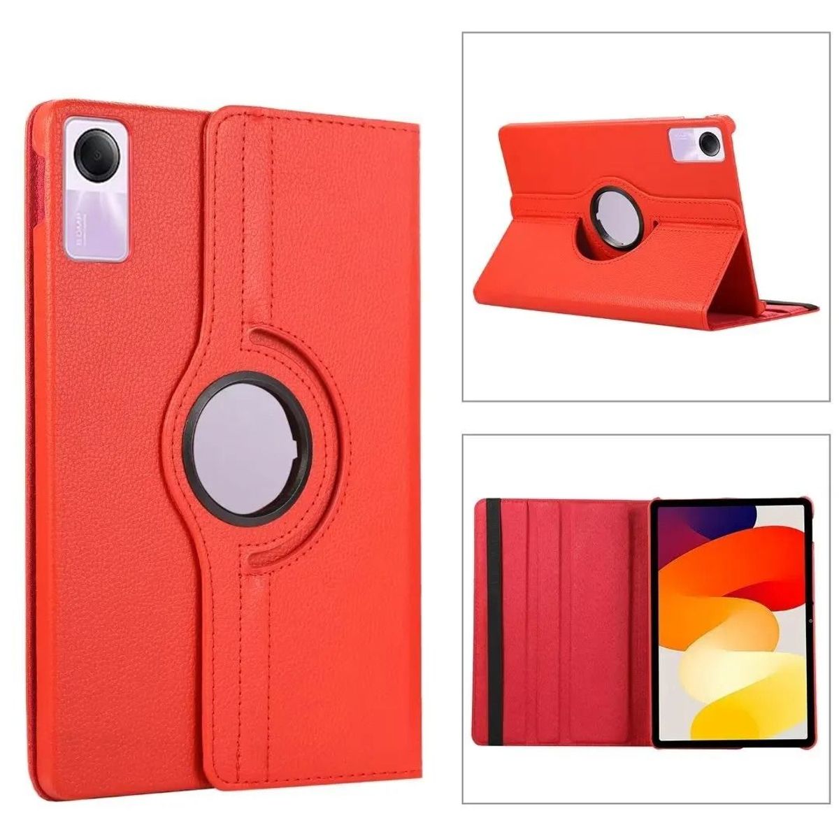 GENERICO - Funda Giratoria para Tablet XIAOMI REDMI PAD SE 11 Rojo