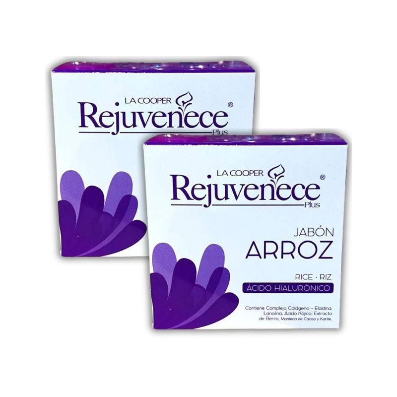 GENERICO - Jabón Facial La Cooper Rejuvenece De Arroz 80 Gr x 02 Unids