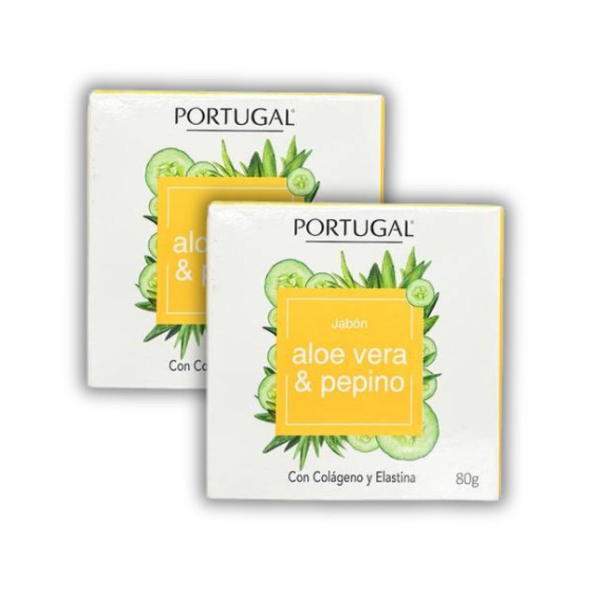GENERICO - Jabón Antioxidante Portugal De Aloe Vera Y Pepino 80 Gr x 02 Unids