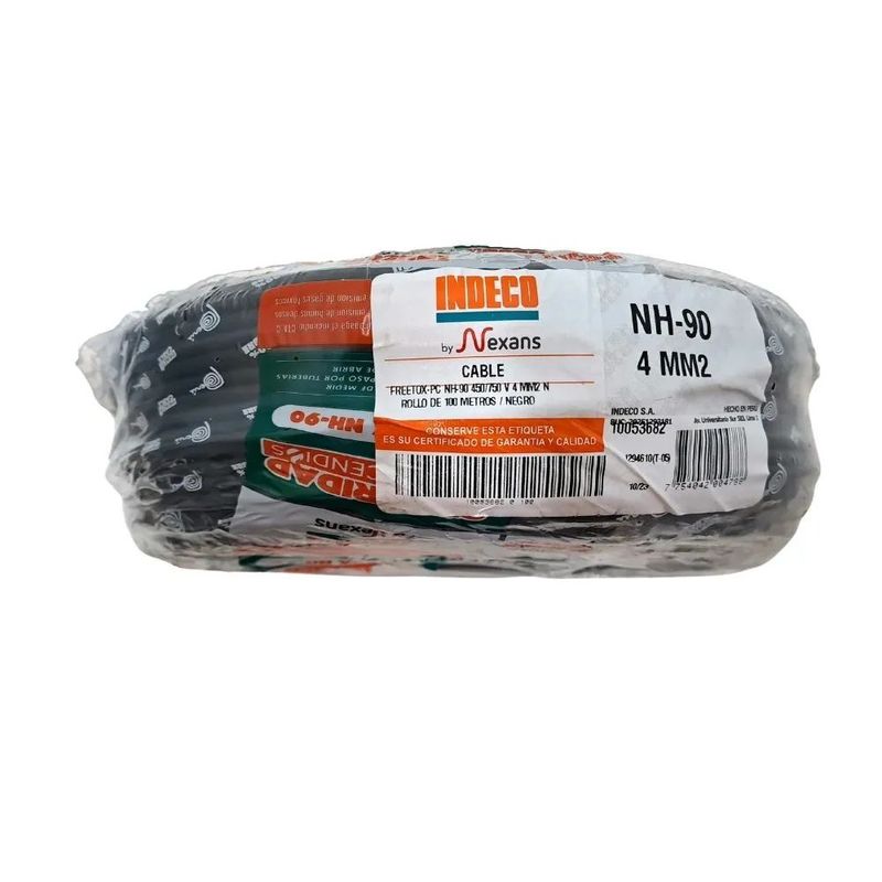 INDECO - Cable  Freetox-pc TH-90 450/750V 4mm2 Negro