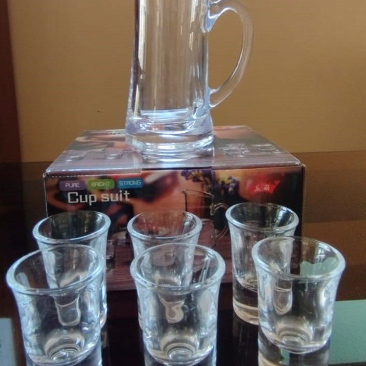 GENERICO - Juego X 7 Piezas de mini vasos y jarra para tragos