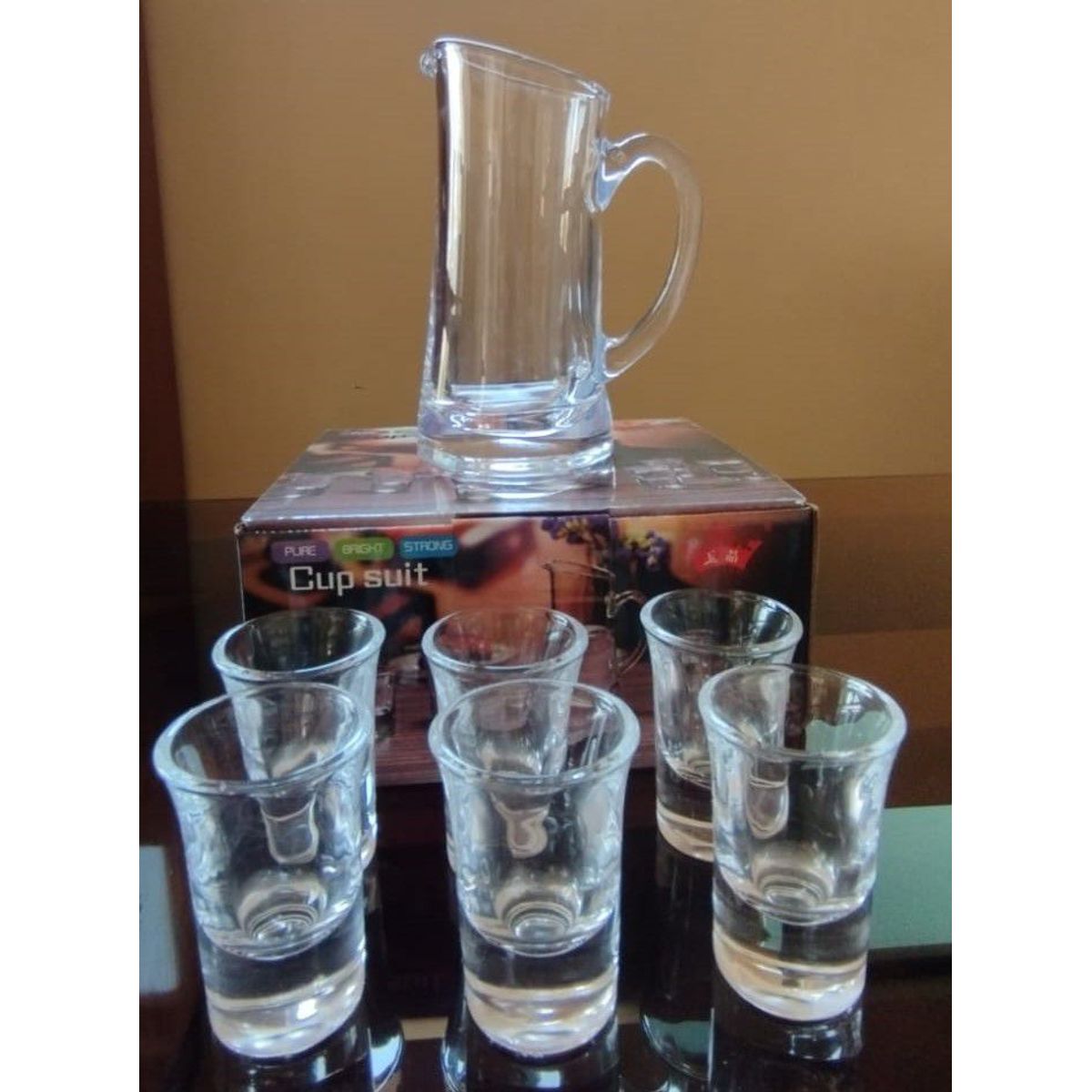 GENERICO - Juego X 7 Piezas de mini vasos y jarra para tragos