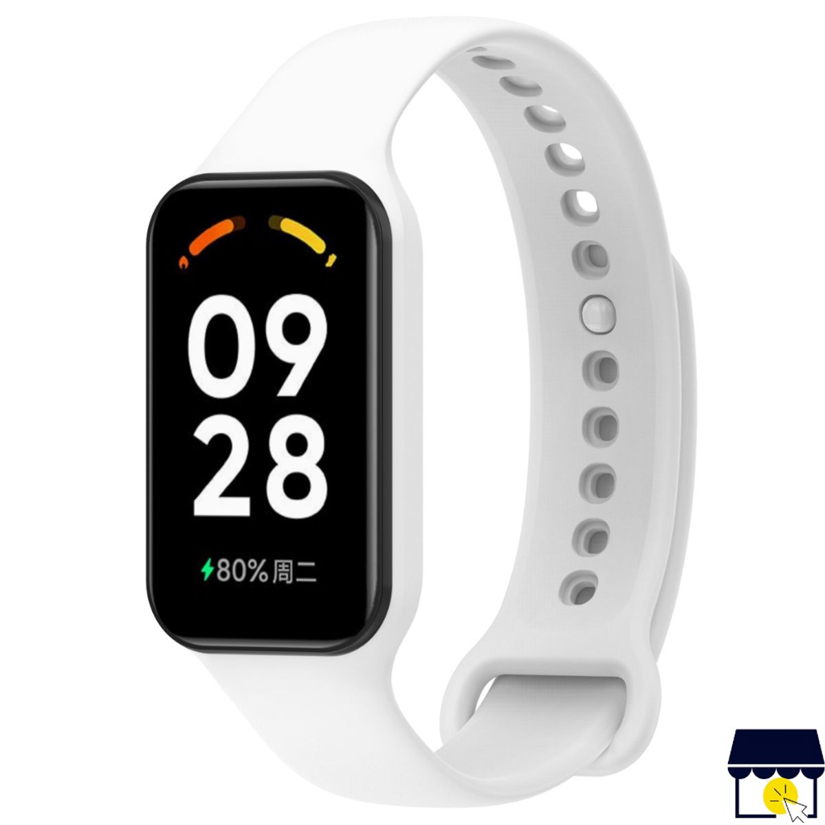 GENERICO - Correa de silicona para Xiaomi Redmi Band 2 + Mica - BLANCO