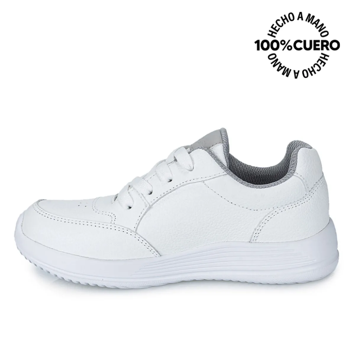 RABBIT - Zapatilla Escolar Casual ALEX-053 K Blanco Rabbit Cuero