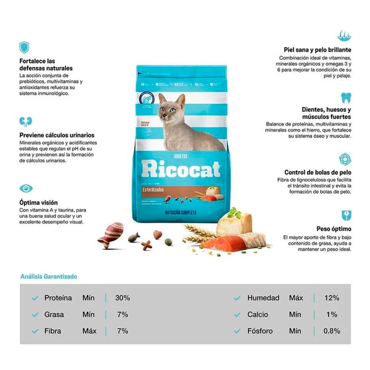 RICOCAT - Comida Para Gatos Ricocat Adulto Esterilizado 9Kg