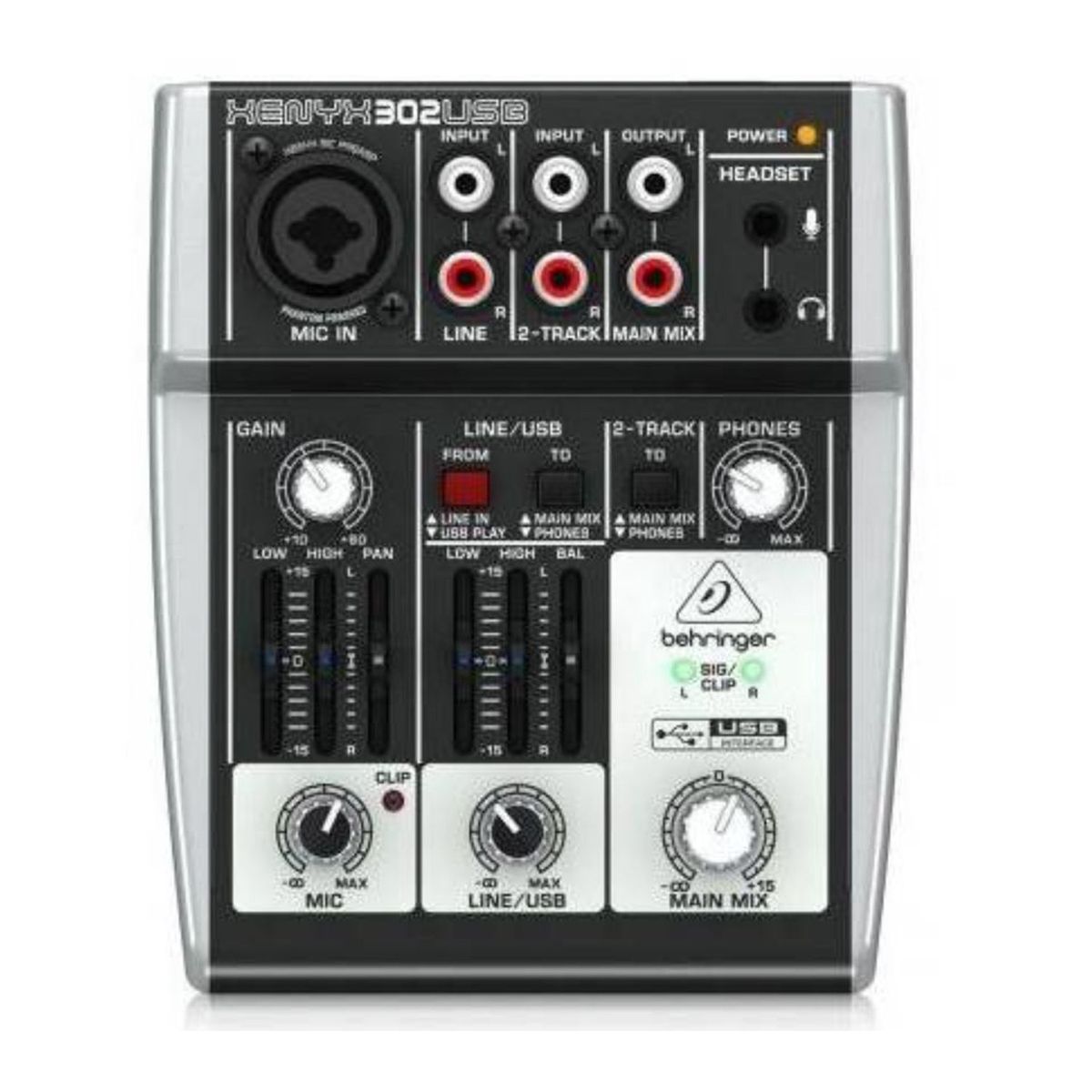 BEHRINGER - Mezclador 2 Canales c/interfaz de Audio/usb Xenyx 302USB Behringer