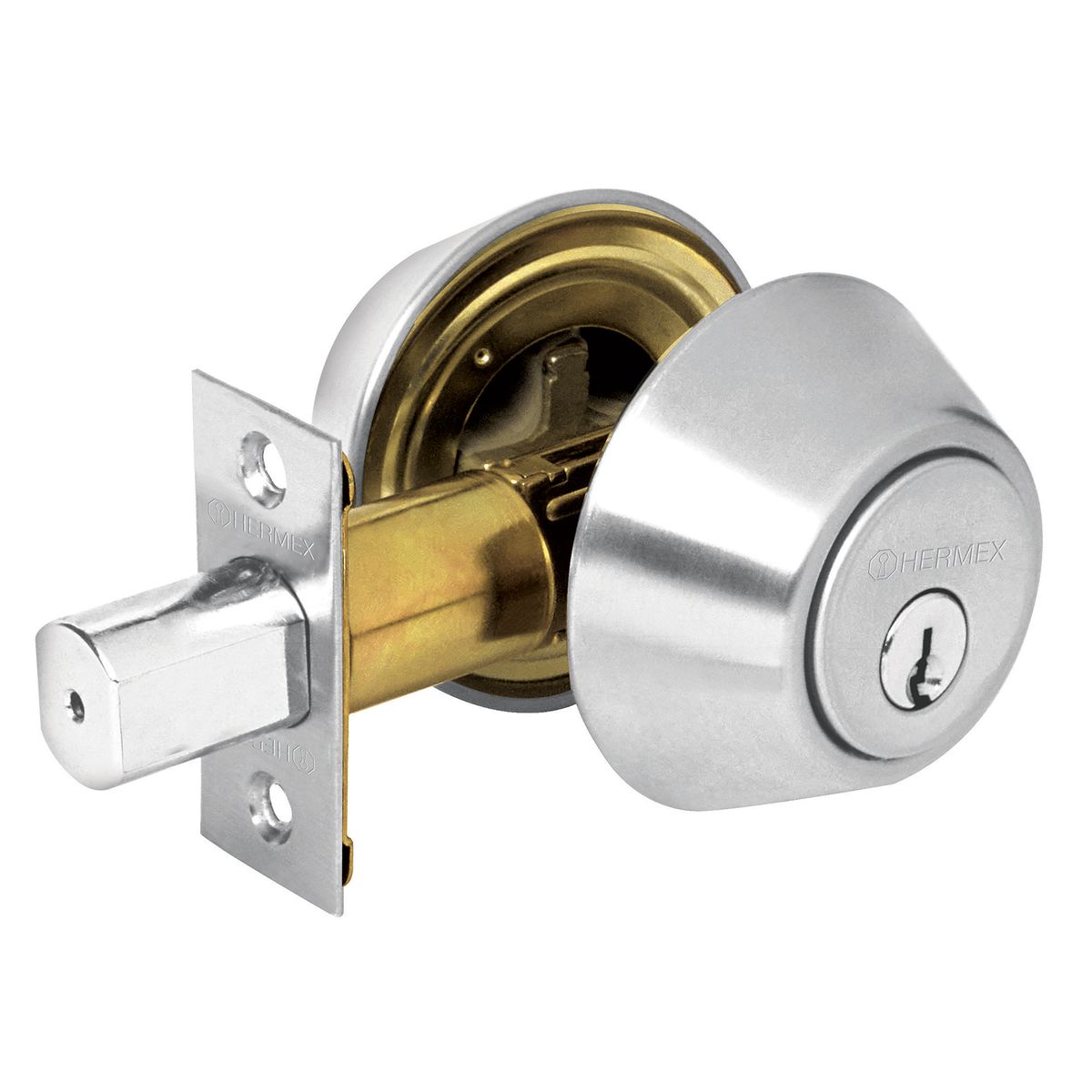 HERMEX - Chapa Cerrojo Cilindrico cromo mate, 23611 Hermex