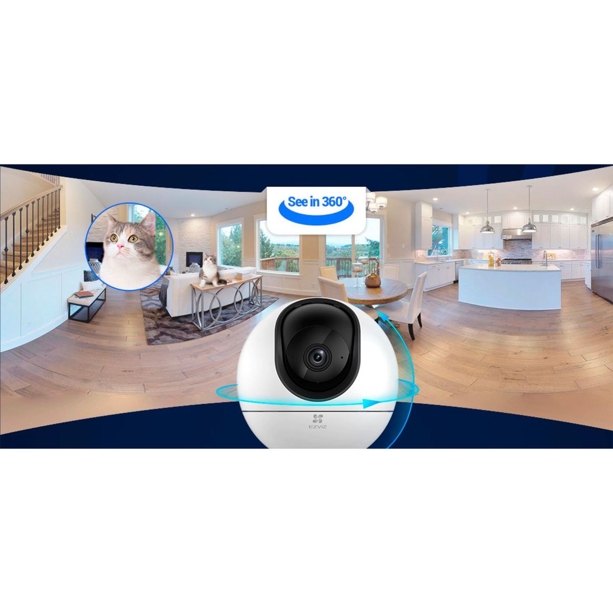 EZVIZ - Cámara Vigilancia H6 3k Ezviz Interior Lente Starlight 360°