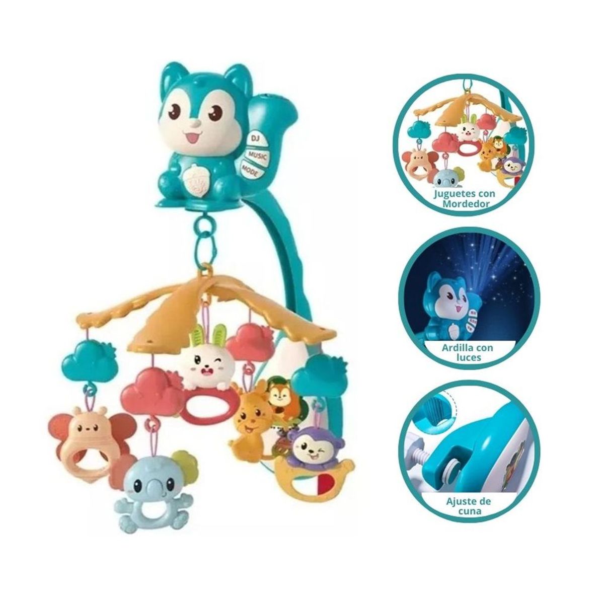 GENERICO - Móvil Giratorio Musical Para Cuna Con Luces para Bebé