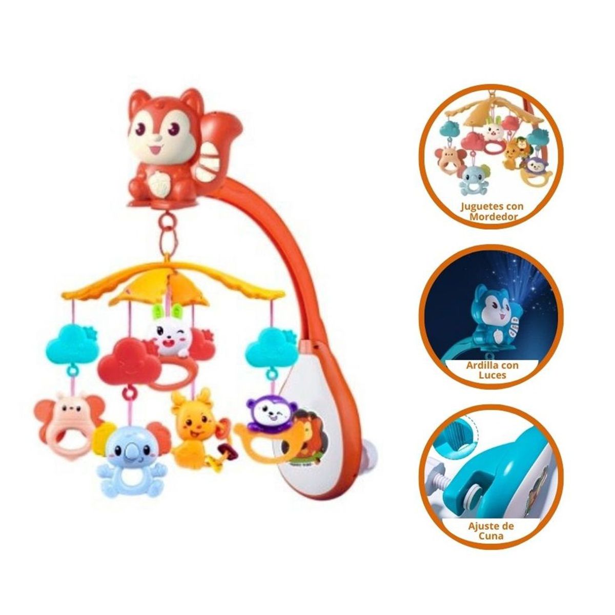 GENERICO - Móvil Giratorio Musical Para Cuna Con Luces para Bebé