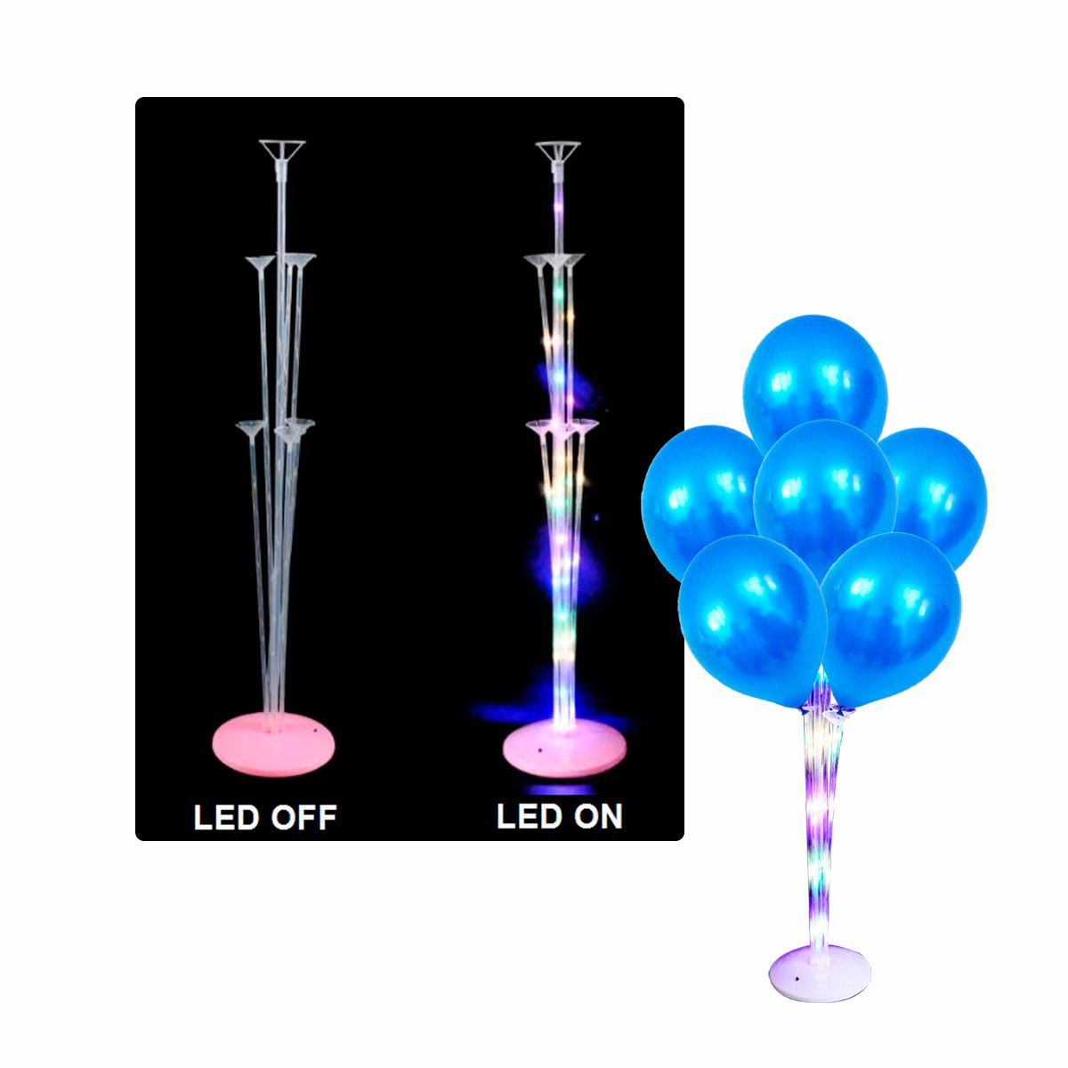 GENERICO - Soporte para Globos 70cm aprox con luces led