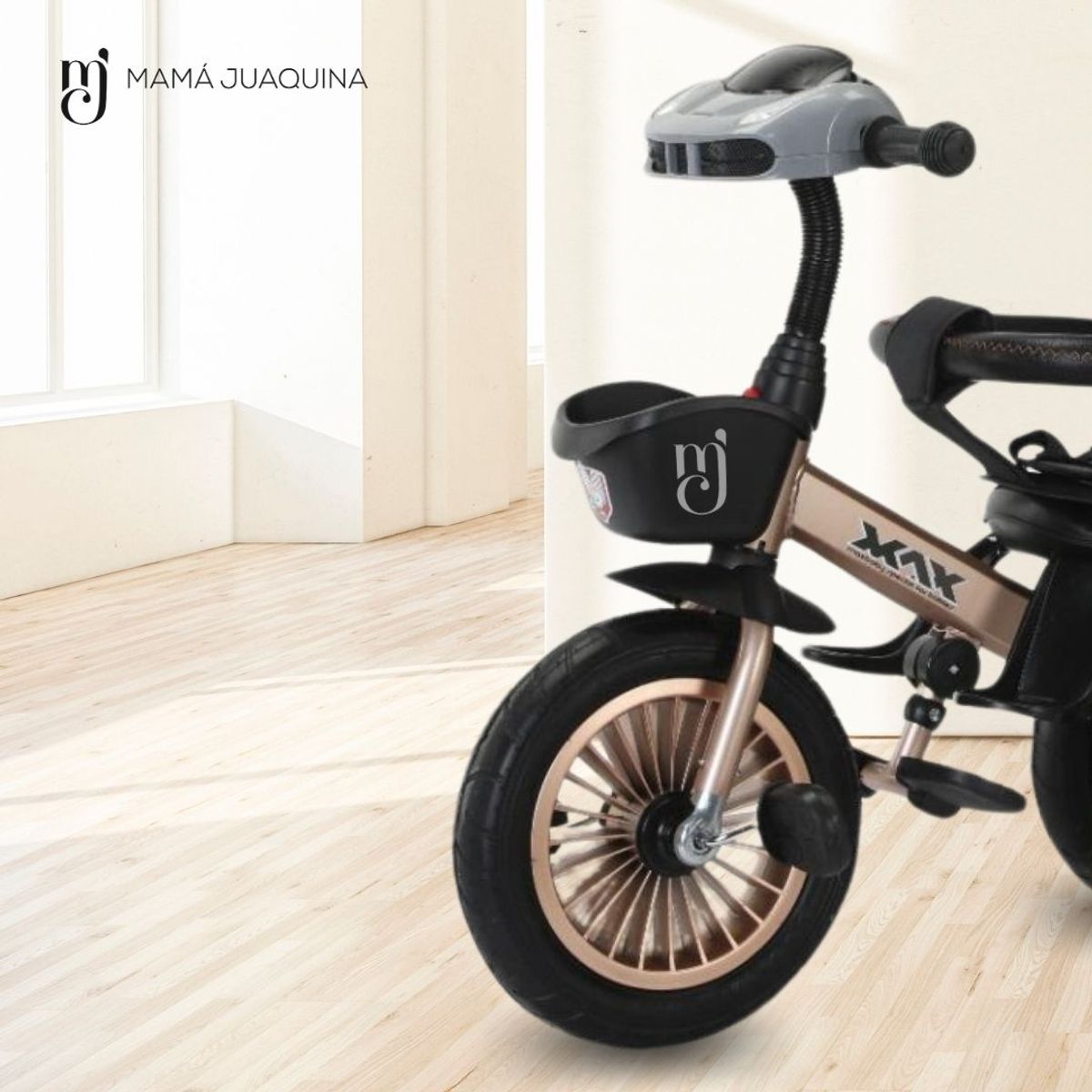 MAX - Triciclo Guiador Giratorio «MAX STEEL» USB Bluetooth Gray