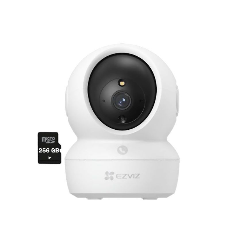 EZVIZ - Cámara Vigilancia Wifi H6C PRO 1080P Ezviz 360° Boton Llamada +Sd 256Gb