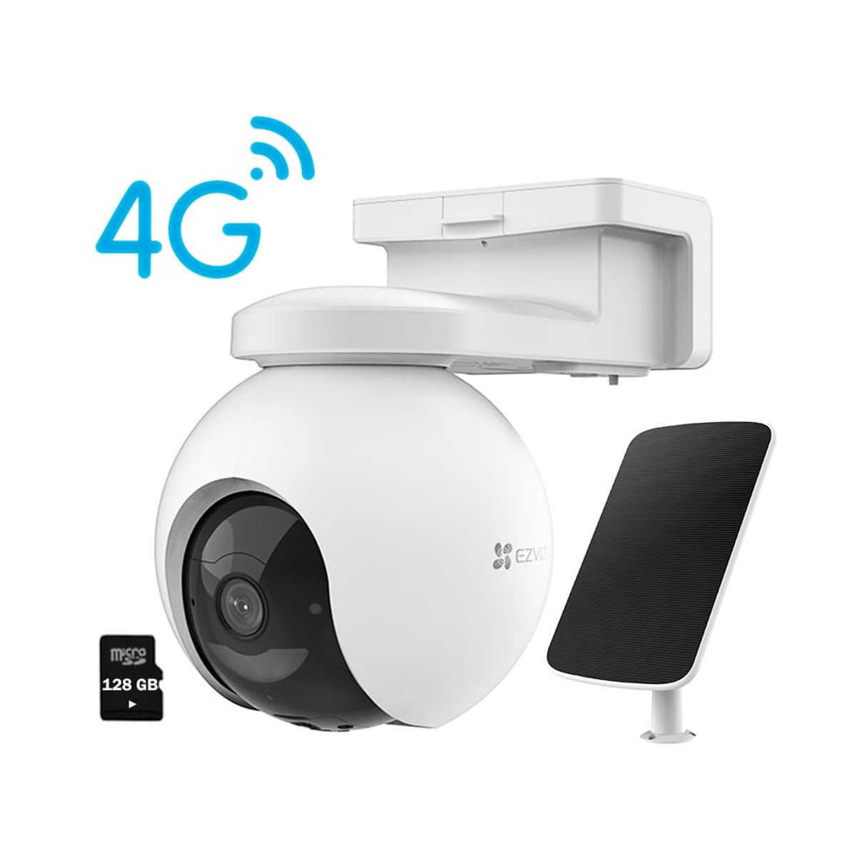 EZVIZ - Cámara Vigilancia Eb8 4g 2k Ezviz Batería Gps Panel +sd128gb