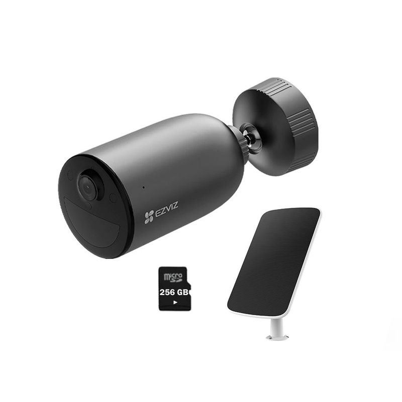 EZVIZ - Cámara Vigilancia Eb3 2k Ezviz Sirena Panel Solar +sd 256gb