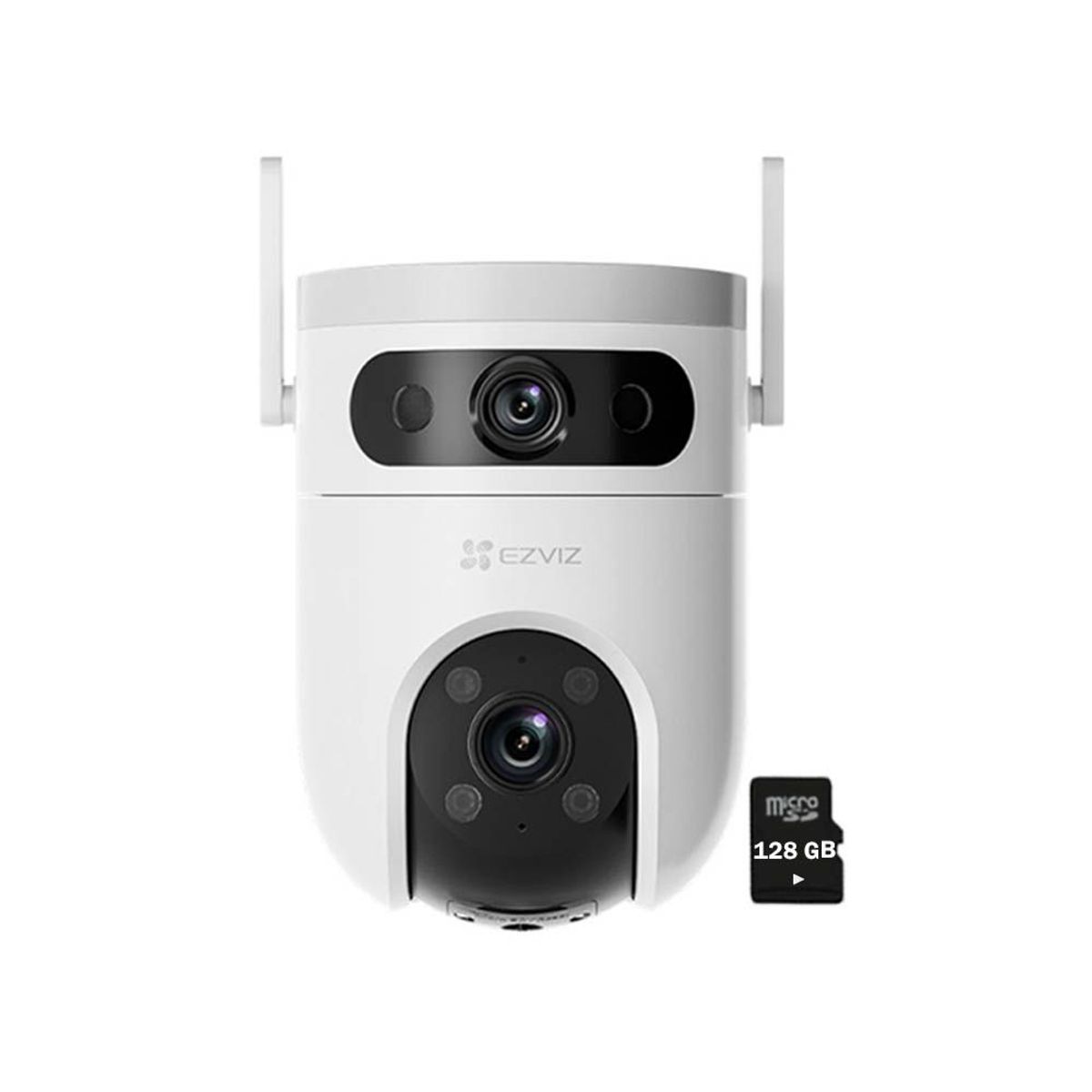 EZVIZ - Cámara Exterior H9c 5mp + 5mp Ezviz Lente Dual 360° +sd128gb
