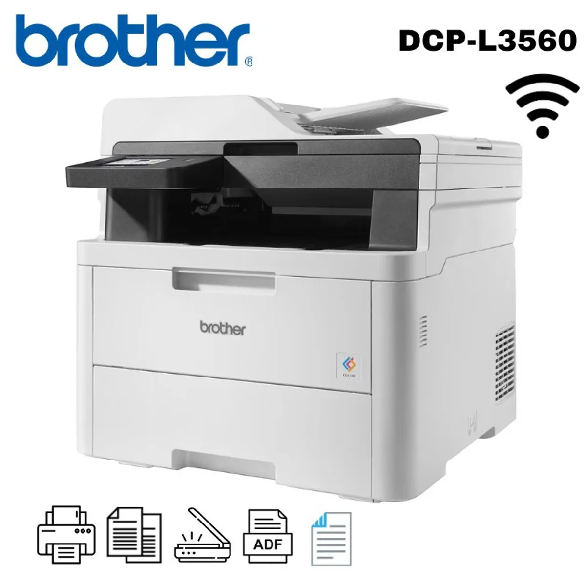 BROTHER - IMPRESORA MULTIFUNCIONAL COLOR BROTHER DCP-L3560CDW WIFI DUPLEX ADF