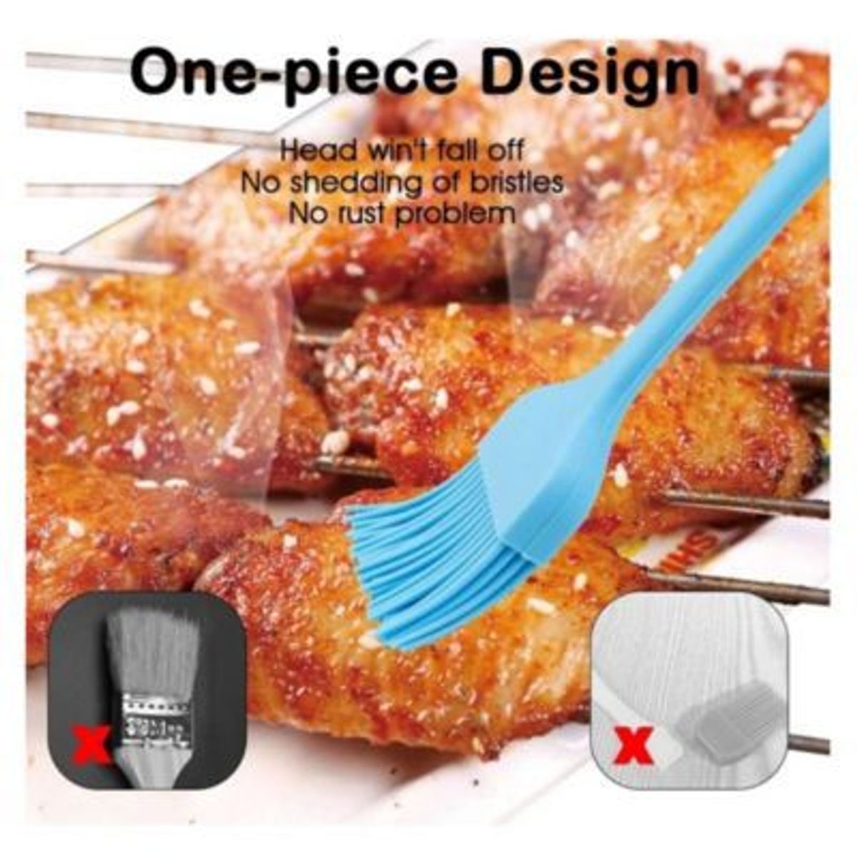 GENERICO - Brocha de Silicona para Cocina - Resistente al Calor Celeste