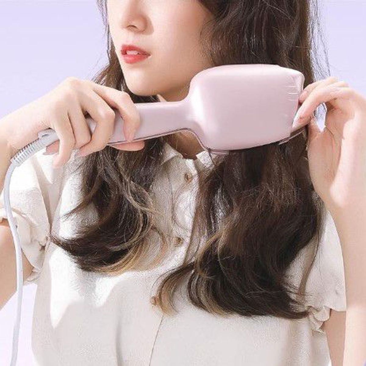 GENERICO - Plancha para Ondular Cabello Color Rosa