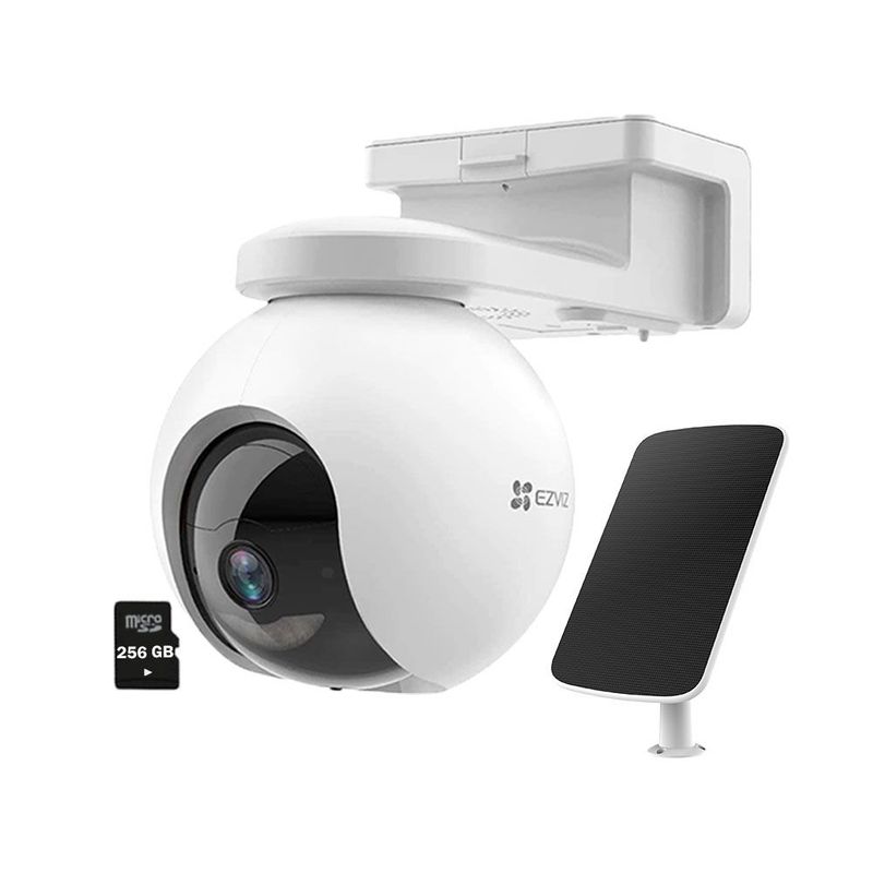 EZVIZ - Cámara Vigilancia Cb8 2k 3mp Ezviz Alert Panelsolar +sd256gb