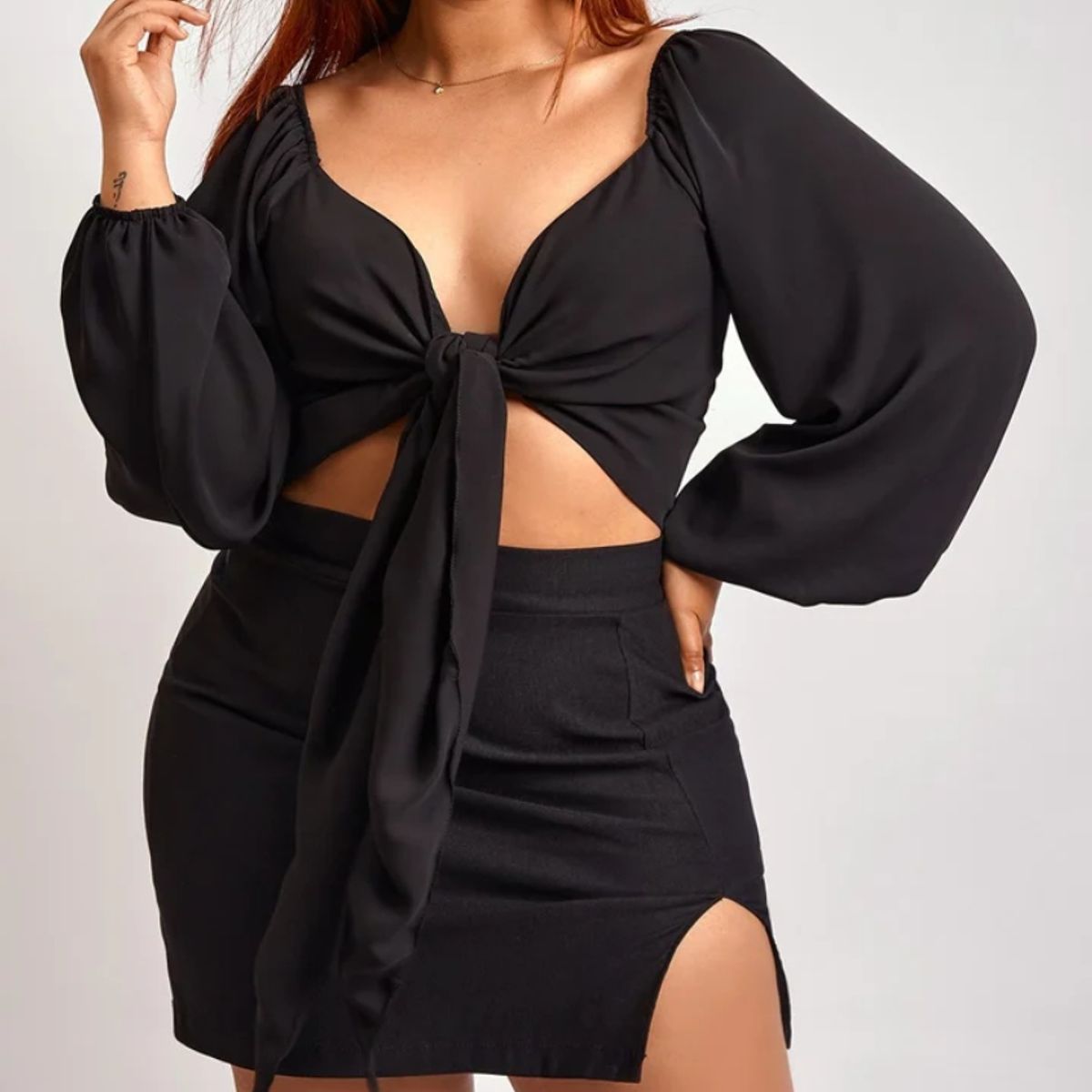 MISS LADY - Blusa Sebastiana - Negro