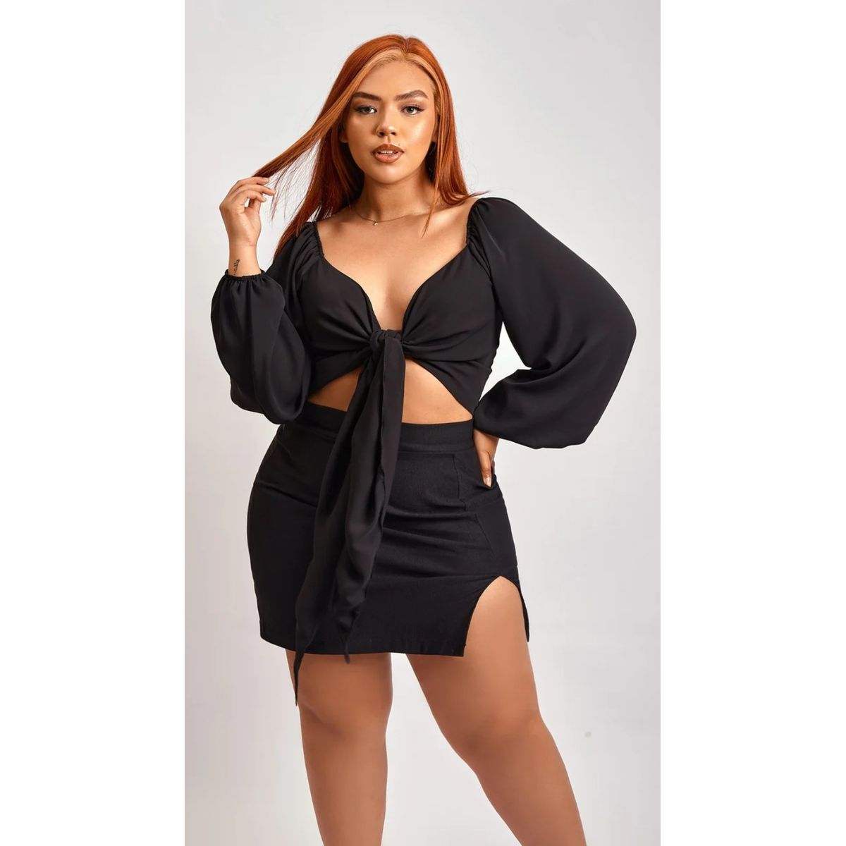 MISS LADY - Blusa Sebastiana - Negro