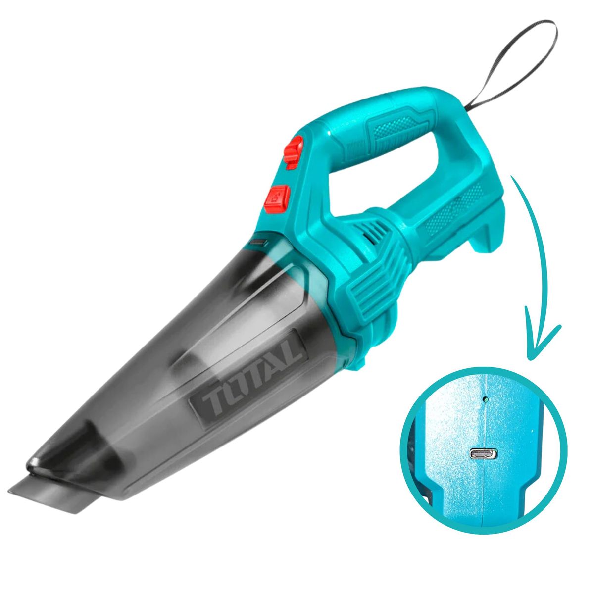 TOTAL TOOLS - Aspiradora inalambrica 0.5 litros 12v Total