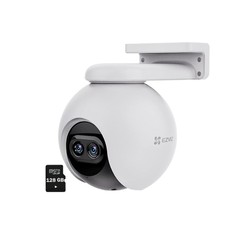 EZVIZ - Cámara Vigilancia Exterior C8pf Full Hd Ezviz 360° + Sd128gb