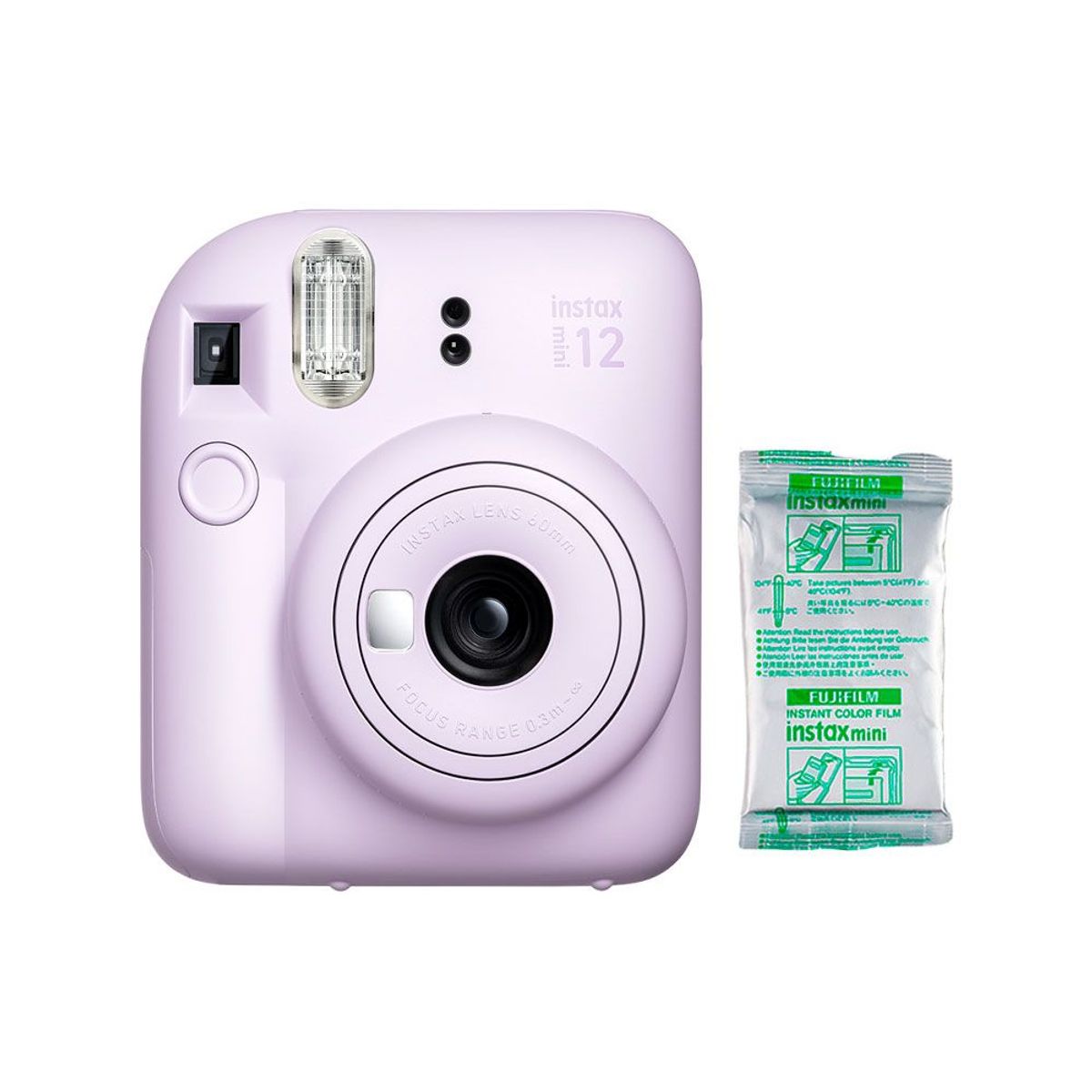 FUJIFILM - Camara  Fujifilm Instax Mini 12 Lila + Pack Pelicula x 10