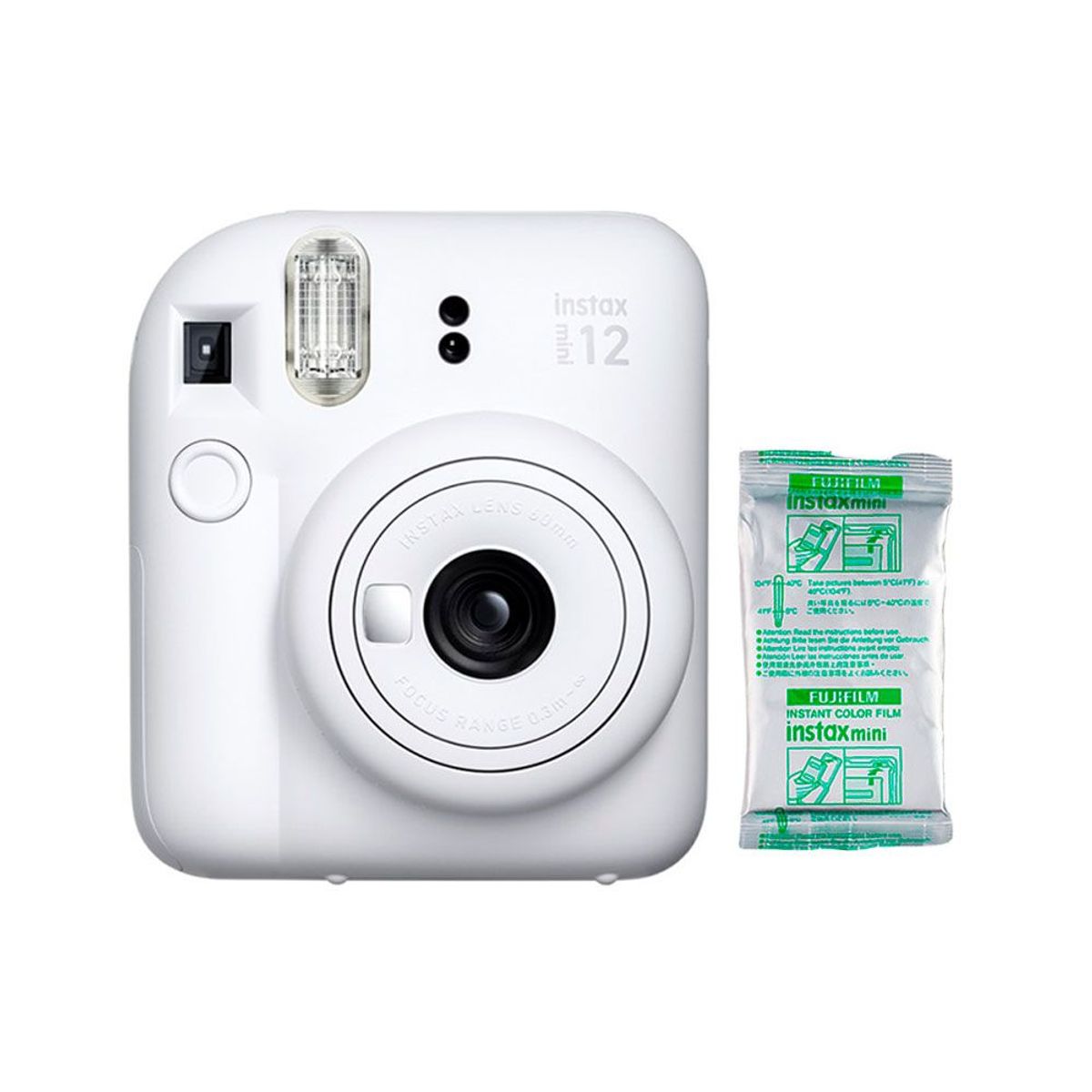 FUJIFILM - Camara  Fujifilm Instax Mini 12 Blanco + Pelicula x 10