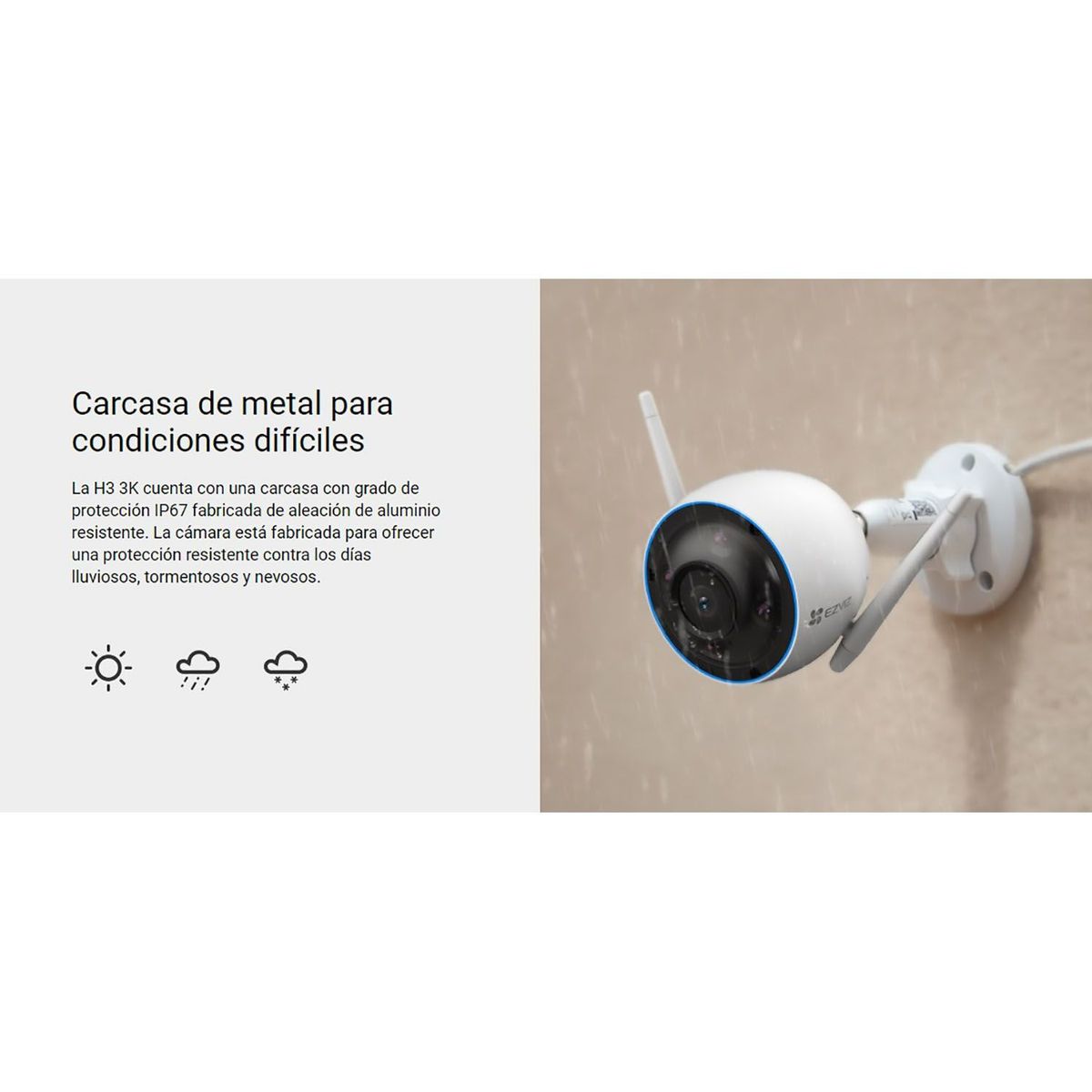 EZVIZ - Cámara Wifi H3 3k 5mp Ezviz Exterior Alerta Personalizada