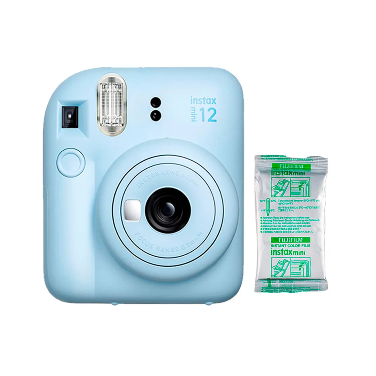 FUJIFILM - Camara  Fujifilm Instax Mini 12 Azul Cielo + Pelicula x 10