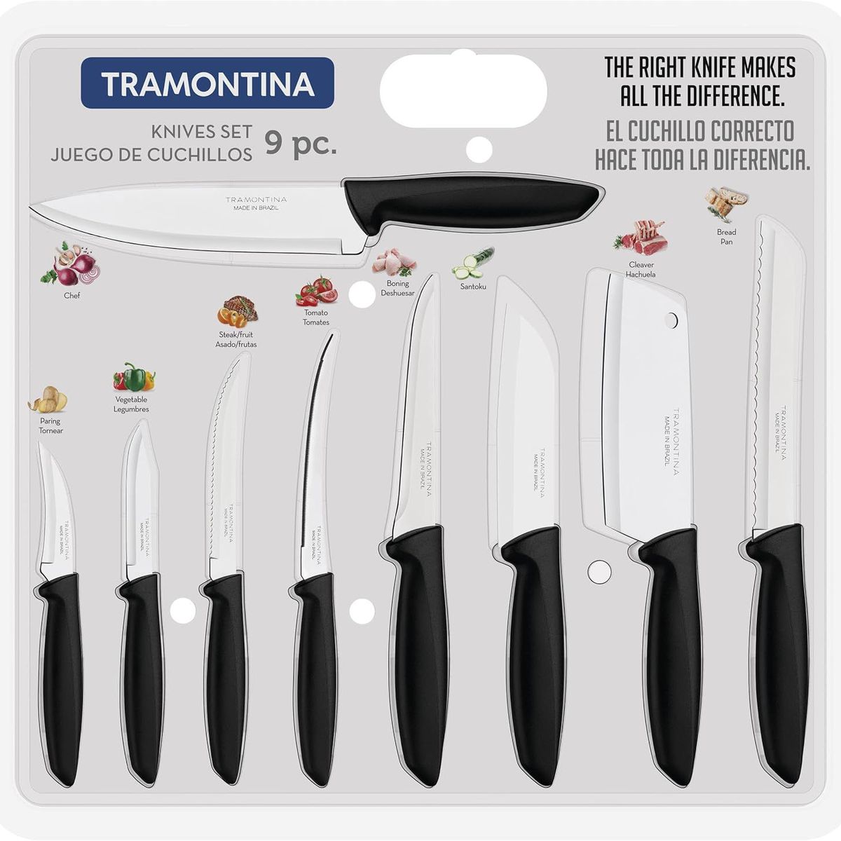 GENERICO - Set de 9 cuchillos Tramontina