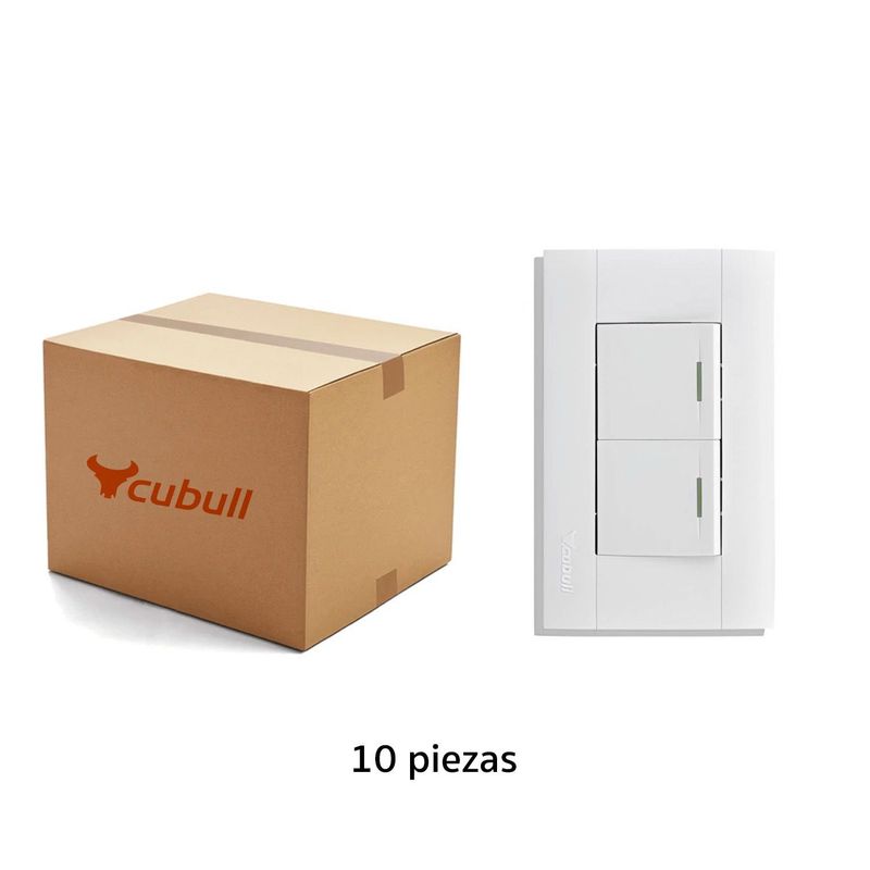 CUBULL - Interruptor Doble CUBULL Pack x 10 unidades