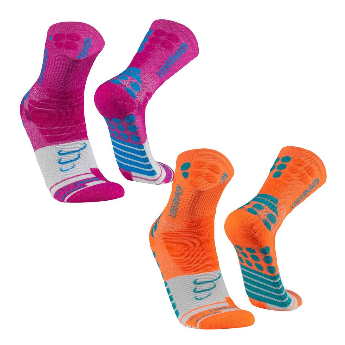 SILVERA NANOTECH - 2 Pack Medias deportivas de compresion running bicicleta gimnasio trek