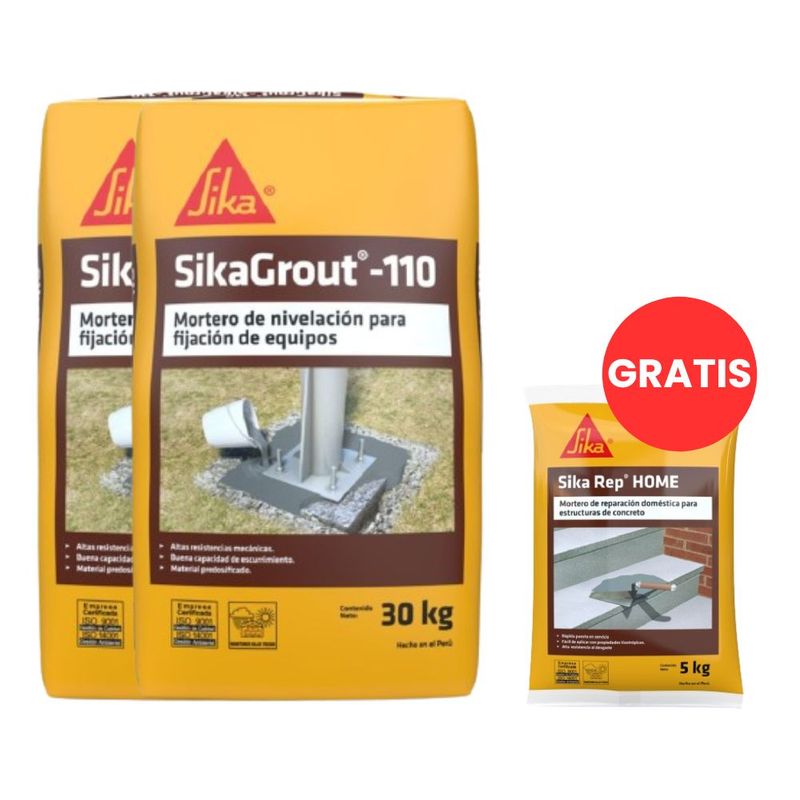 SIKA - Pack 2 SikaGrout 110 x 30kg + 1 Sika Rep Home x 5kg