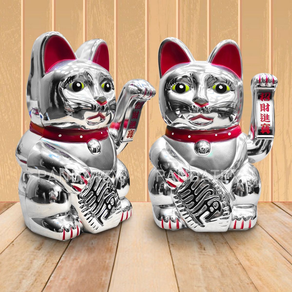 GENERICO - GATO DE LA FORTUNA 8 PULGADAS COLOR PLATEADO