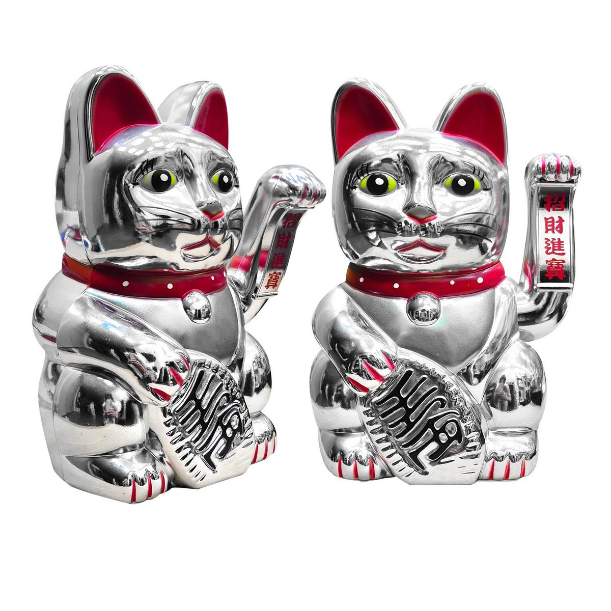 GENERICO - GATO DE LA FORTUNA 8 PULGADAS COLOR PLATEADO