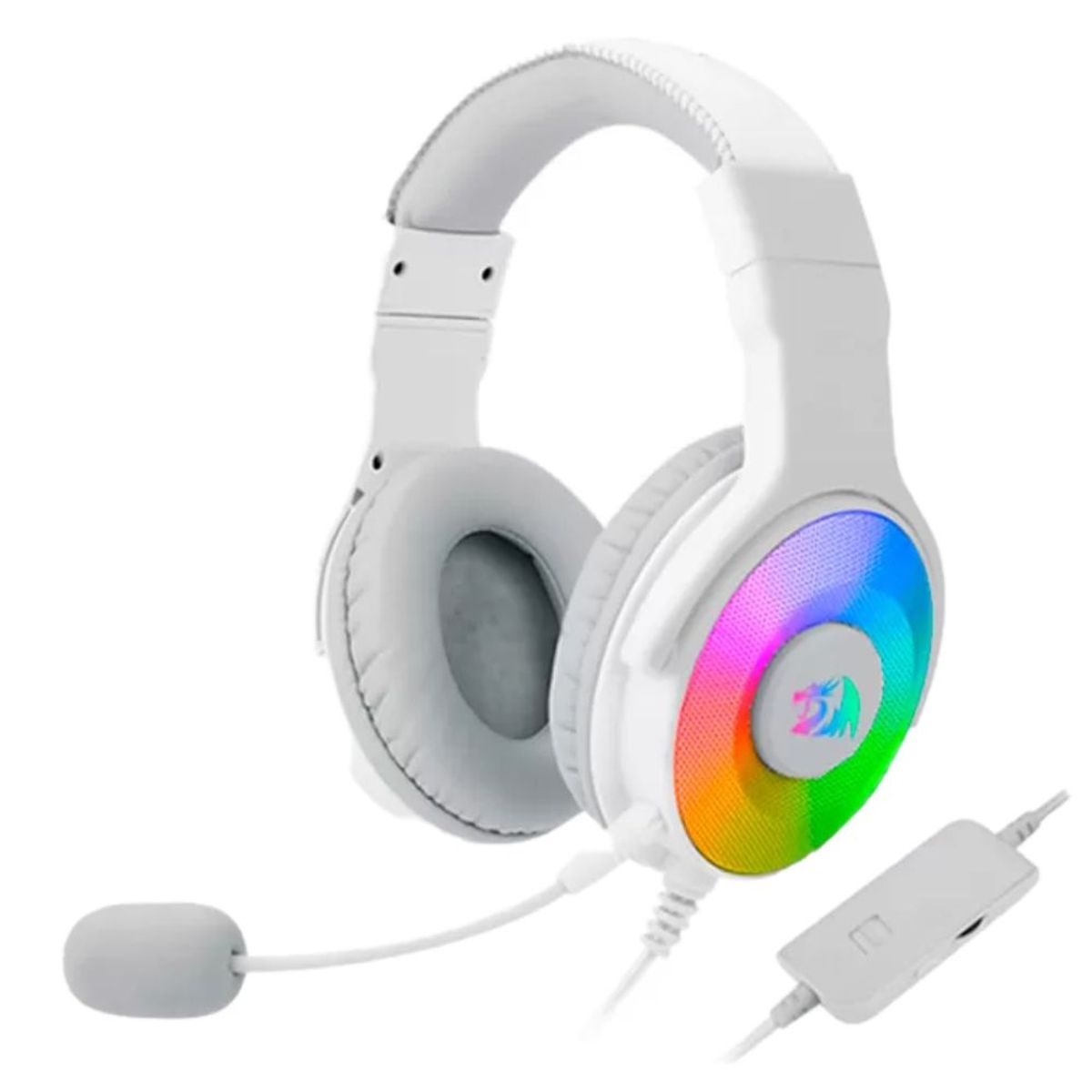 ANTRYX - Audifono Redragon Gamer  Pandora White 2 H350W-RGB-1 (3,5mm + usb)