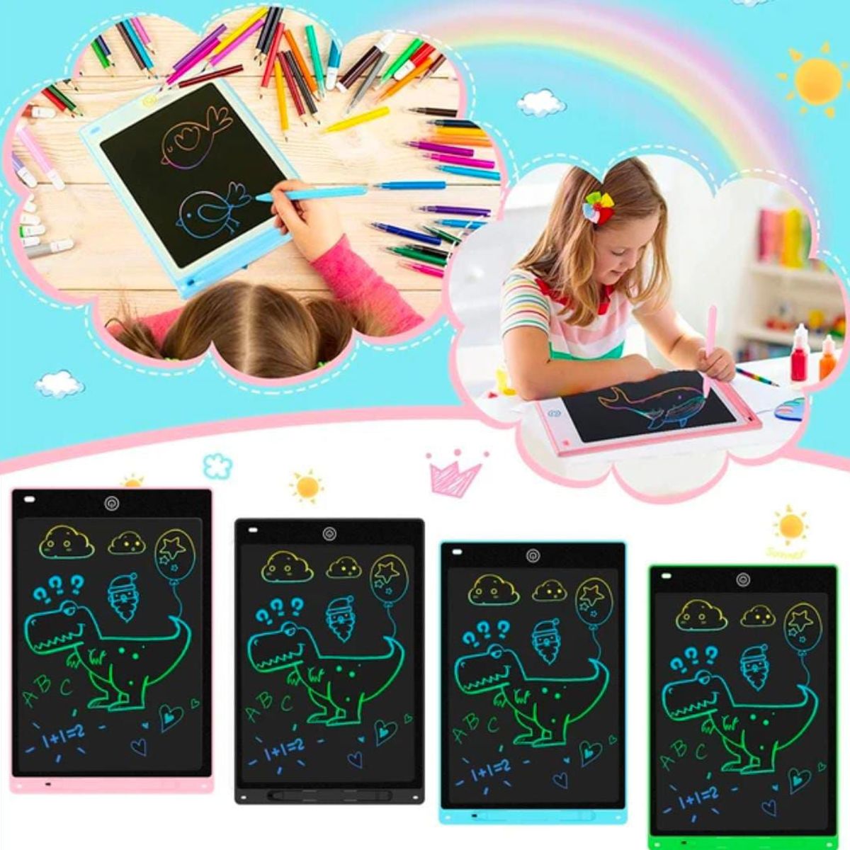 GENERICO - Pizarra de Dibujo y Escritura de 12 Pulgadas Digital LCD