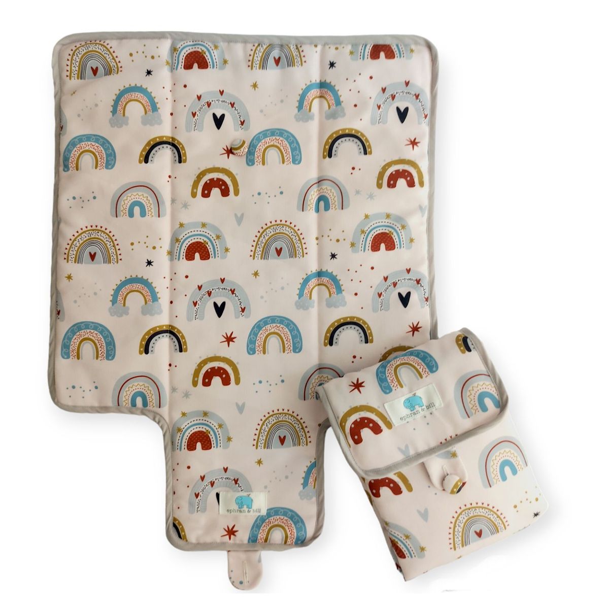 EPHRAN & BILL - Cambiador de Pañal Portátil para Bebé Arco Iris