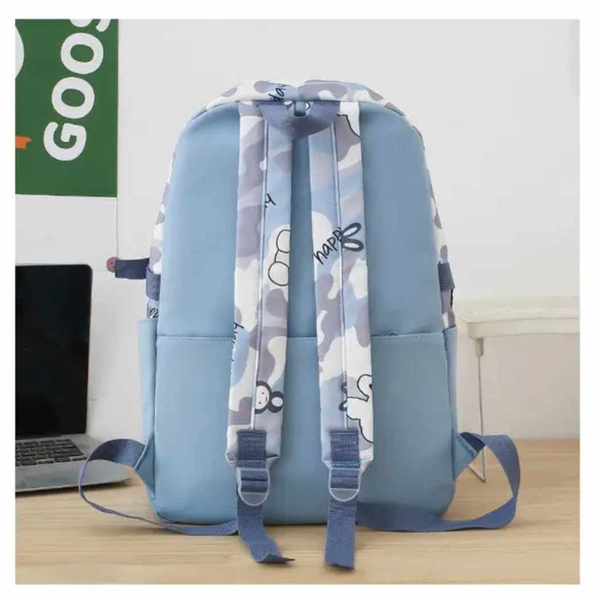 GENERICO - Mochila Grande Camuflaje 2024 con Lonchera y Cartuchera Niñas Escolar