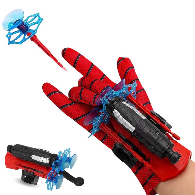 DOCHKA Guante Lanzatelarañas Para Niños – Set Con 1 Lanzador, 3 Dardos De Ventosa Y Guante De Araña, Juguete De Rol De Superhéroe, Seguro Y Resistente, Regalo Para Cumpleaños Y Navidad