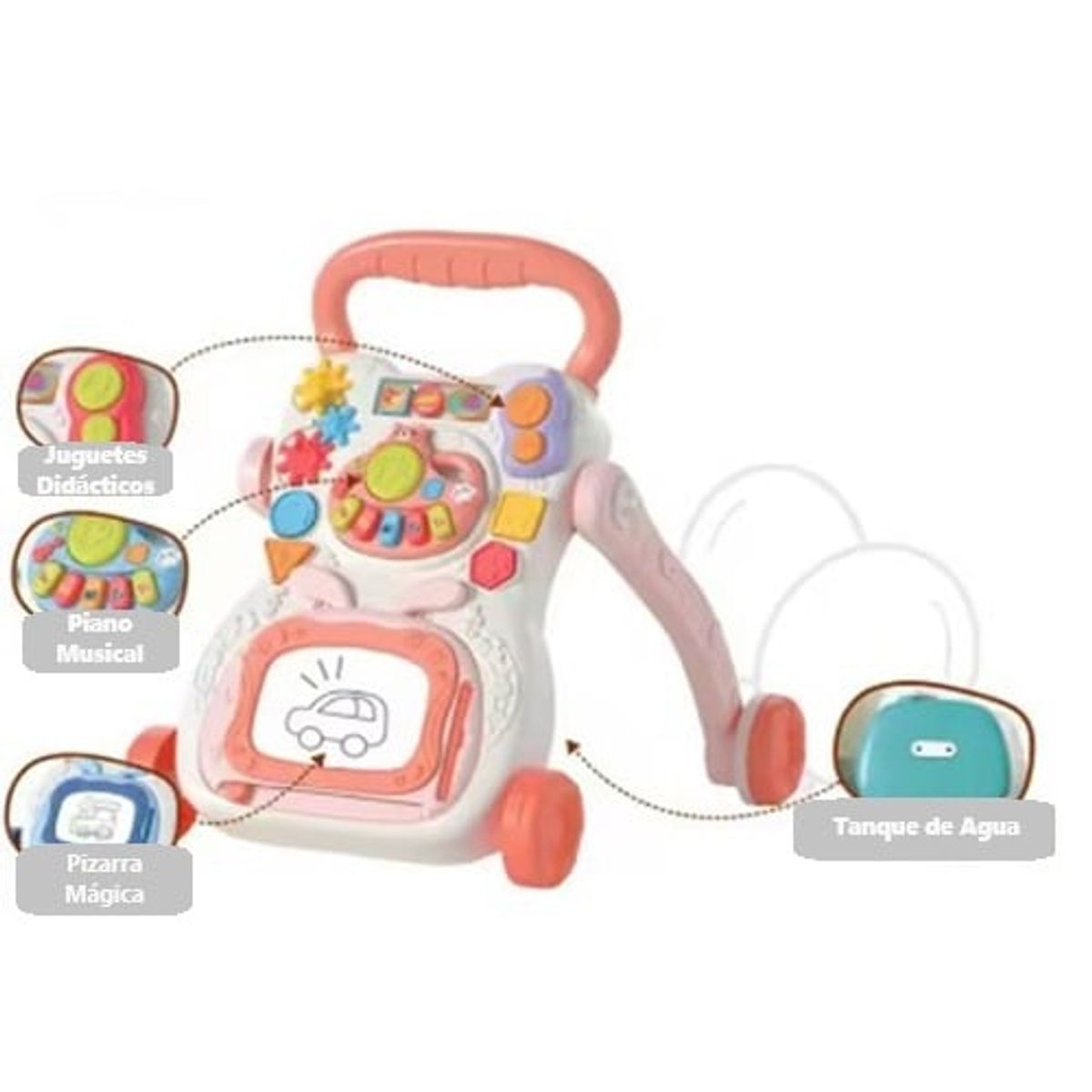 GENERICO - Andador - Caminador Musical Didáctico con Pizarra Para Bebé