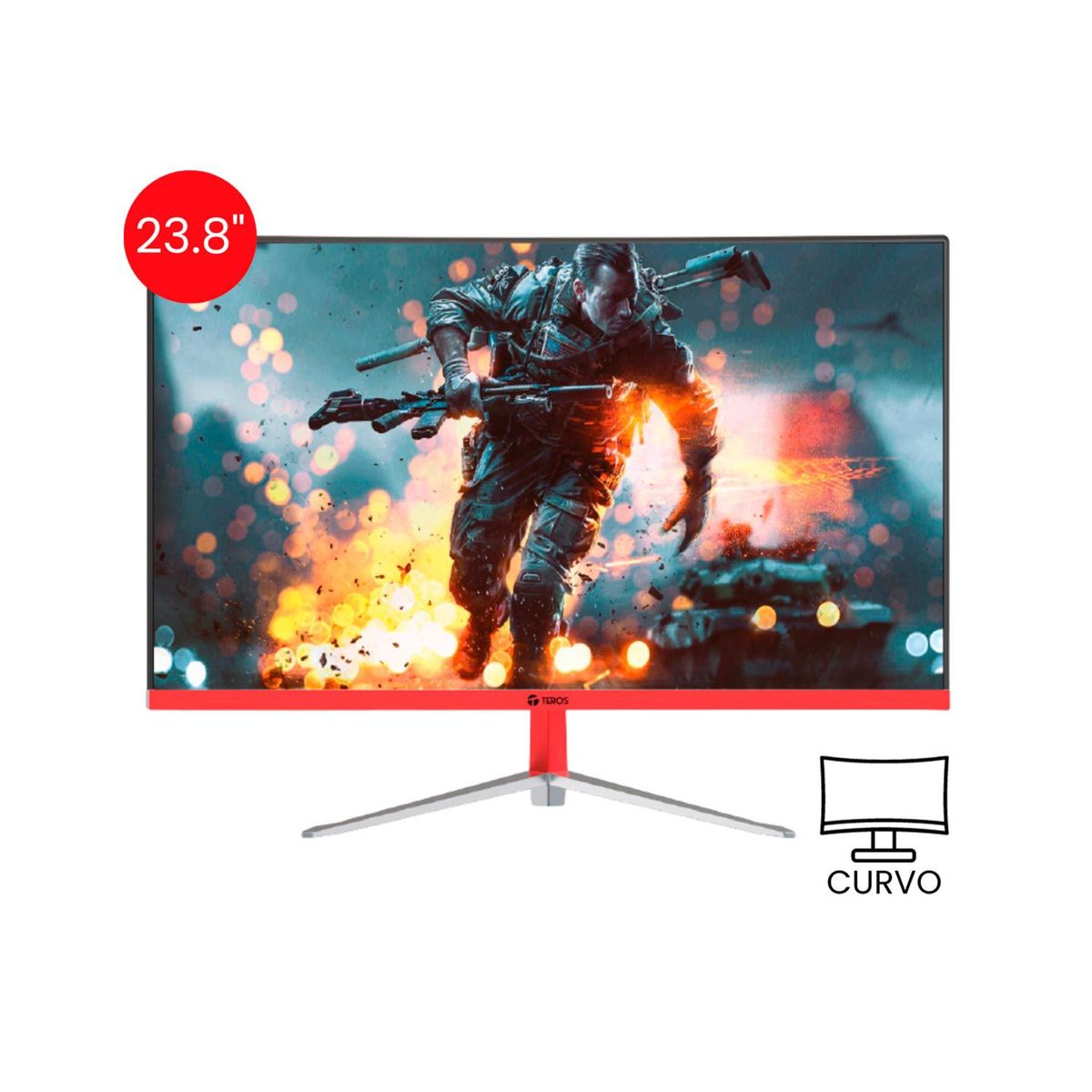 TEROS - Monitor Gaming Teros TE-2471G 23.8" Curvo Va Fhd 165Hz 2Ms Freesync