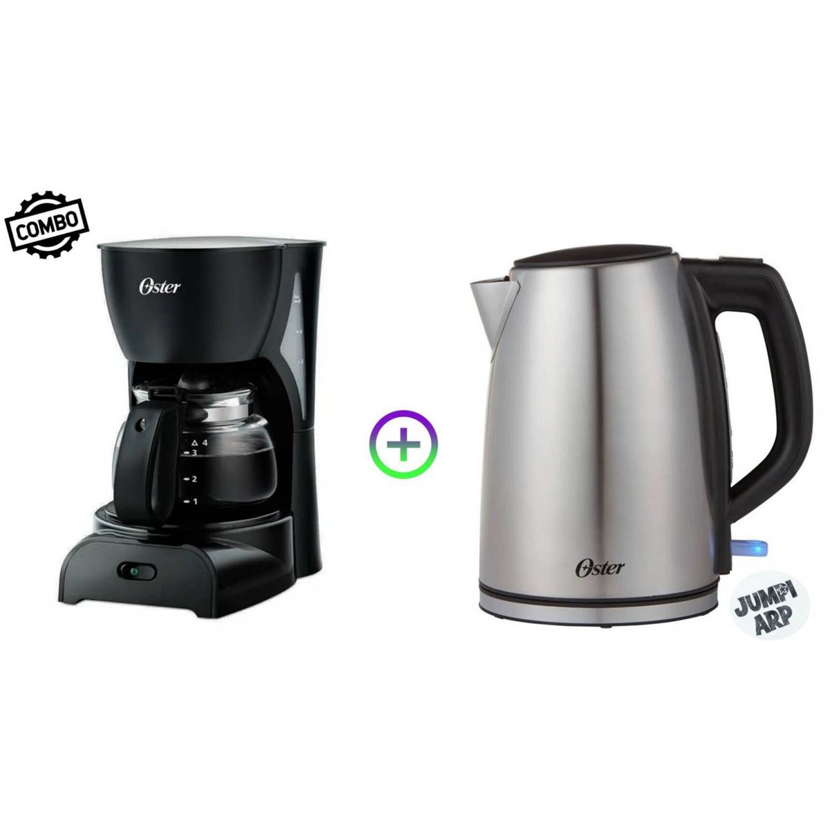 OSTER - Combo Oster Cafetera Bvstdcdr5b  Hervidor Bvstkt673ss