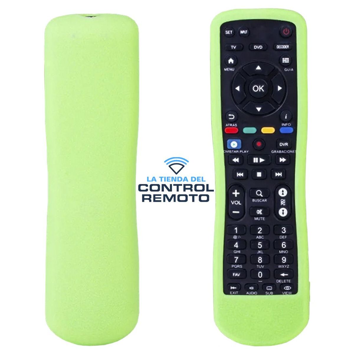 SIKAI - Funda Protector de Silicona para Control Movistar - Verde Forescente
